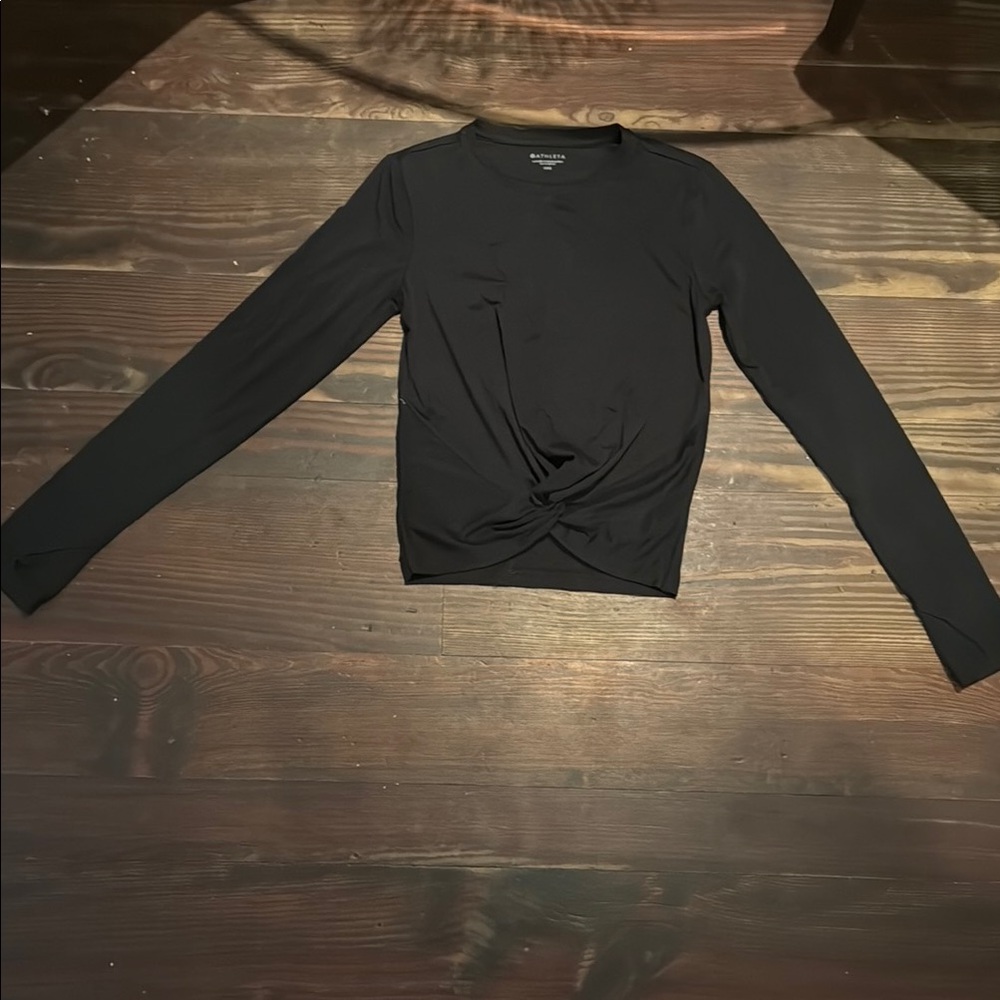 Athleta Black Tie Front Athletic top like new